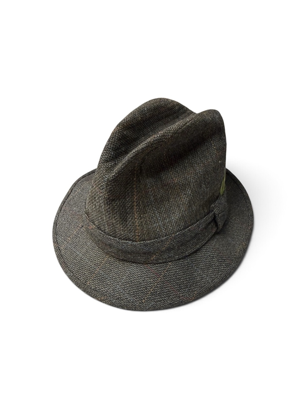 Vintage Wool Gray Fedora Hat Stetson with Feather Size M